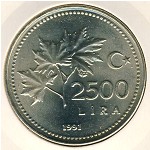 Турция, 2500 лир (1991–1997 г.)