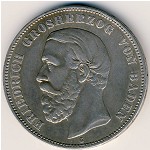 Baden, 5 mark, 1875&ndash;1888
