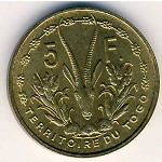 Togo, 5 francs, 1956