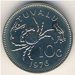 Tuvalu, 10 cents, 1976&ndash;1985