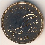 Tuvalu, 2 cents, 1976&ndash;1985