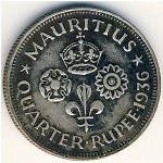 Маврикий, 1/4 рупии (1934&ndash;1936 г.)