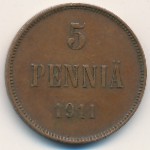 Finland, 5 pennia, 1896–1917