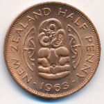 New Zealand, 1/2 penny, 1956–1965