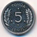 Tonga, 5 seniti, 1968–1974