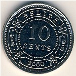 Белиз, 10 центов (1974&ndash;2000 г.)