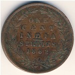 Straits Settlements, 1 cent, 1862