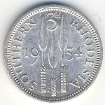 Southern Rhodesia, 3 pence, 1932–1936