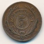 Uruguay, 5 centesimos, 1857