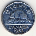 Канада, 5 центов (1951–1952 г.)