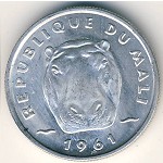 Mali, 5 francs, 1961