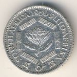 South Africa, 6 pence, 1948–1950