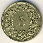Швейцария, 5 раппенов (1981&ndash;2009 г.)