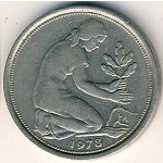 West Germany, 50 pfennig, 1972–2001