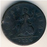 Великобритания, 1 фартинг (1746&ndash;1754 г.)