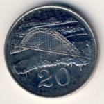 Zimbabwe, 20 cents, 1980–1997