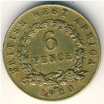 British West Africa, 6 pence, 1920–1936