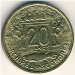Comoros, 20 francs, 1964