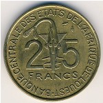 West African States, 25 francs, 1970–1979