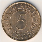 Маврикий, 5 центов (1956&ndash;1978 г.)
