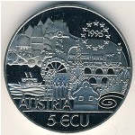 Austria., 5 ecu, 1995