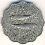 Багамские острова, 10 центов (1966&ndash;1970 г.)