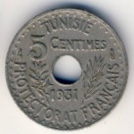 Tunis, 5 centimes, 1931–1938