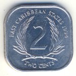 East Caribbean States, 2 cents, 1981–2000