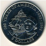 Острова Кука, 5 долларов (1991 г.)