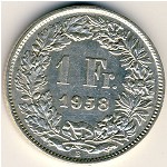 Швейцария, 1 франк (1875&ndash;1967 г.)