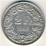Швейцария, 2 франка (1874&ndash;1967 г.)