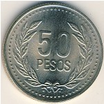 Колумбия, 50 песо (1990–2011 г.)