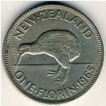 New Zealand, 1 florin, 1961–1965