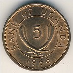 Uganda, 5 cents, 1966&ndash;1975