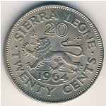 Sierra Leone, 20 cents, 1964