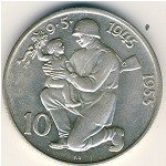 Czechoslovakia, 10 korun, 1955