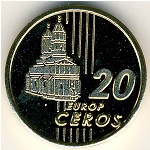 Romania., 20 euro cent, 2004