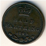 Великобритания, 1/2 фартинга (1839&ndash;1856 г.)