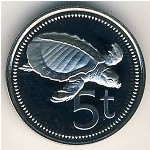 Papua New Guinea, 5 toea, 1975–1999