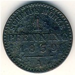 Prussia, 1 пфеннинг, 1851&ndash;1859
