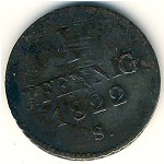 Saxony, 1 pfennig, 1811–1825