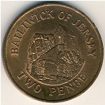 Jersey, 2 pence, 1983–1992