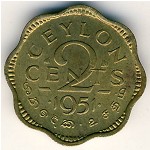 Цейлон, 2 цента (1951 г.)