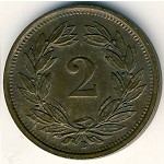 Швейцария, 2 раппена (1893&ndash;1941 г.)