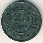 Belgium, 25 centimes, 1915–1918