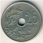 Belgium, 25 centimes, 1908–1909