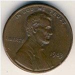 USA, 1 cent, 1983–2008
