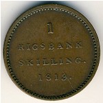 Denmark, 1 rigsbankskilling, 1813