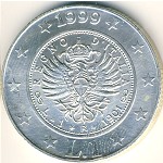 Italy, 1 lira, 1999
