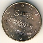 Greece, 5 euro cent, 2002–2018